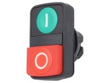Comutator dublu 22mm roșu/verde fără IP66 plat