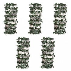 vidaXL Garduri cu zăbrele, frunze artificiale, 5 buc.,180x30cm, salcie 147751