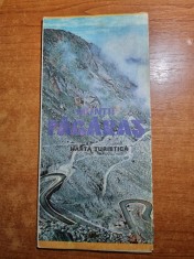 muntii fagarasi - harta turistica - din anul 1984 - dimensiunii 66/46 cm