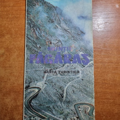 muntii fagarasi - harta turistica - din anul 1984 - dimensiunii 66/46 cm