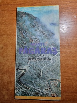 muntii fagarasi - harta turistica - din anul 1984 - dimensiunii 66/46 cm foto