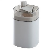 Suport scobitori, flippy, automat, cu buton si capac, din pp, 9.5x6 cm, gri