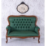 Sofa Empire din lemn mahon cu tapiterie din matase verde MAR108, Sufragerii si mobilier salon