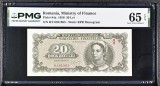 20 lei 1950 PMG65 unc bancnota gradata