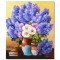 Tablou pictat manual, Aranjament floral cu liliac, 60x50cm ulei pe panza, Constantin Feraru