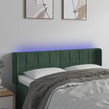 Gossi tablie de pat cu led, verde inchis, 147x16x78/88 cm, catifea