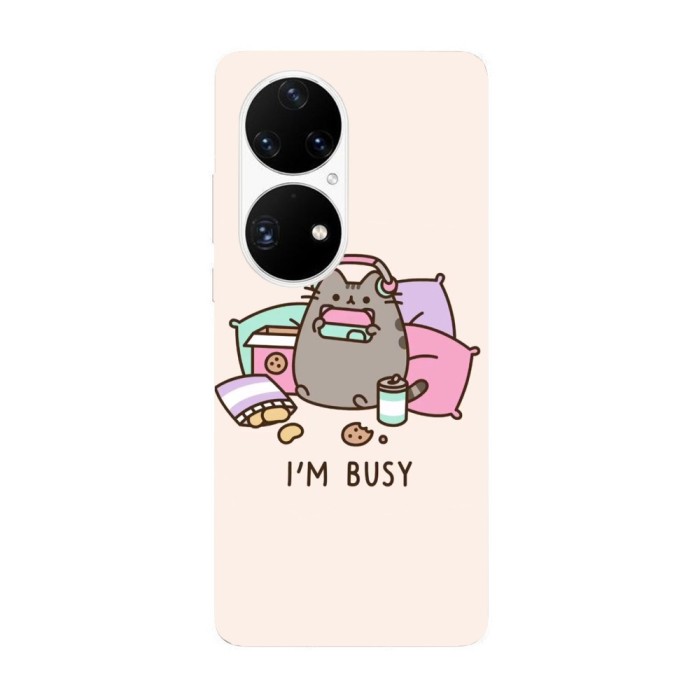 Husa compatibila cu Huawei Nova Y70 model I&amp;#039;m busy, Silicon, TPU, Viceversa
