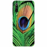 Husa silicon pentru Xiaomi Mi 9, Peacock Feather Green Blue