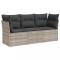 Set canapele de gradina cu perne, 3 piese gri deschis poliratan