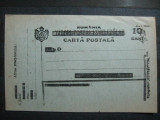 Carte postala maghiara cu supratipar romanesc 10 bani, 1919