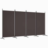 Cumpara ieftin Paravan de camera cu 4 panouri, maro, 346x180 cm, textil