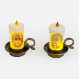 Suport de Lumanare LED Decorativ cu Flacare și Glitter Holografic, CMCLASS