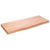 Blat de baie, maro deschis, 100x40x(2-6) cm, lemn masiv tratat