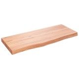 Cumpara ieftin Blat de baie, maro deschis, 100x40x(2-6) cm, lemn masiv tratat