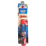 Periuță de dinți electrică pentru copii Oral-B Avengers, cronometru 2 min, 3+, roșie
