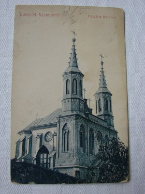 Carte postala SATU MARE Szatmarrol, circulata la 1908 (3) foto