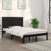 VidaXL Cadru de pat dublu, negru, 135x190 cm, lemn masiv 3104587