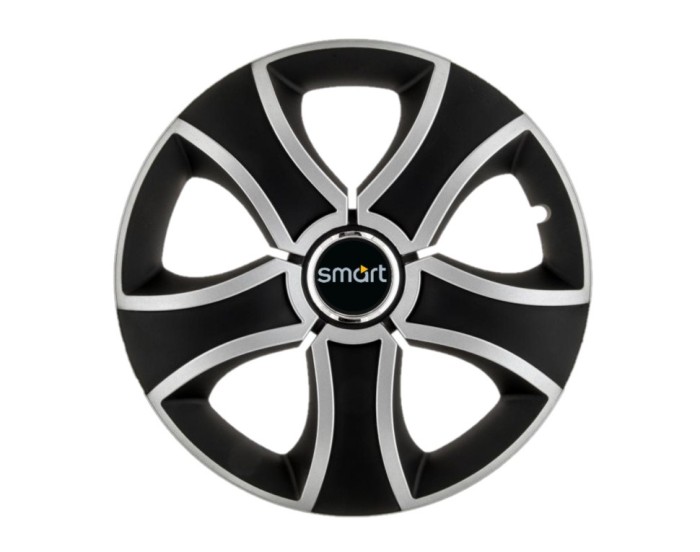 Set 4 capace roti Bis Gri-Negru R14 pentru gama auto Smart