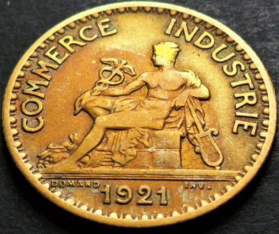 Moneda istorica (BUN PENTRU) 1 FRANC - FRANTA, anul 1921 * cod 4414 foto