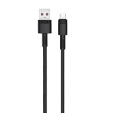 Cablu Date si Incarcare USB la MicroUSB XO Design NB-Q166, 1 m, 5A, Negru