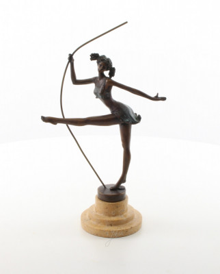 Balerina - statueta din bronz pe soclu din marmura XT-10 foto