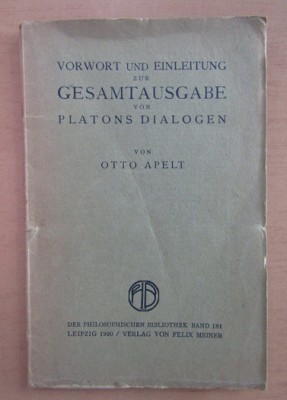 Platon Charmides, Lysis, Menexenos in germana trad. O. Apelt foto