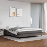 VidaXL Cadru de pat, gri, 180x200 cm, piele ecologică