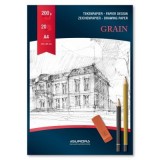 Bloc desen A4, 20 file - 200gsm, AURORA Grain - carton alb