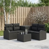 Cumpara ieftin Set de canapea 6 buc. Negru 55 x 55 x 37 cm Ratan poli si Otel