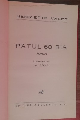 myh 50f - Henriette Valet - Patul 60 bis - editie interbelica foto
