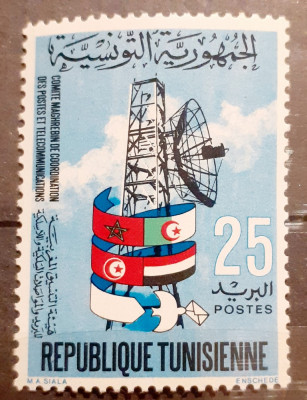 Tunisia 1971, telecomunicati, satelit 1v. mnh foto