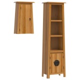 Cumpara ieftin Set mobilier de baie, 2 piese, lemn masiv de pin