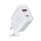 Incarcator Retea Tech-Protect C30W, 30W, 3A, 1 x USB-A - 1 x USB-C, Alb