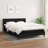 Pat box spring cu saltea, negru, 140x190 cm, textil GartenMobel Dekor, vidaXL