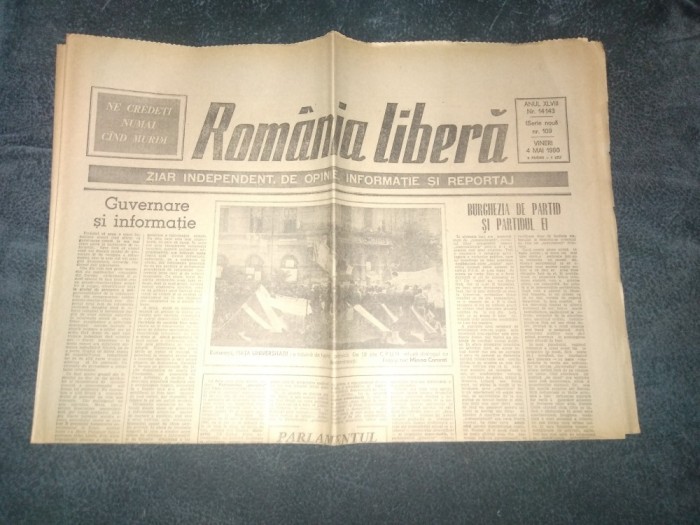 ZIARUL ROMANIA LIBERA 4 MAI 1990