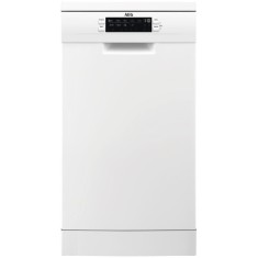 Masina de spalat vase AEG FFB62427ZW, SatelliteClean, AirDry Pro Clean, Deschidere automata a usii, clasa E, 9 seturi, inverter, 45 cm, Alb