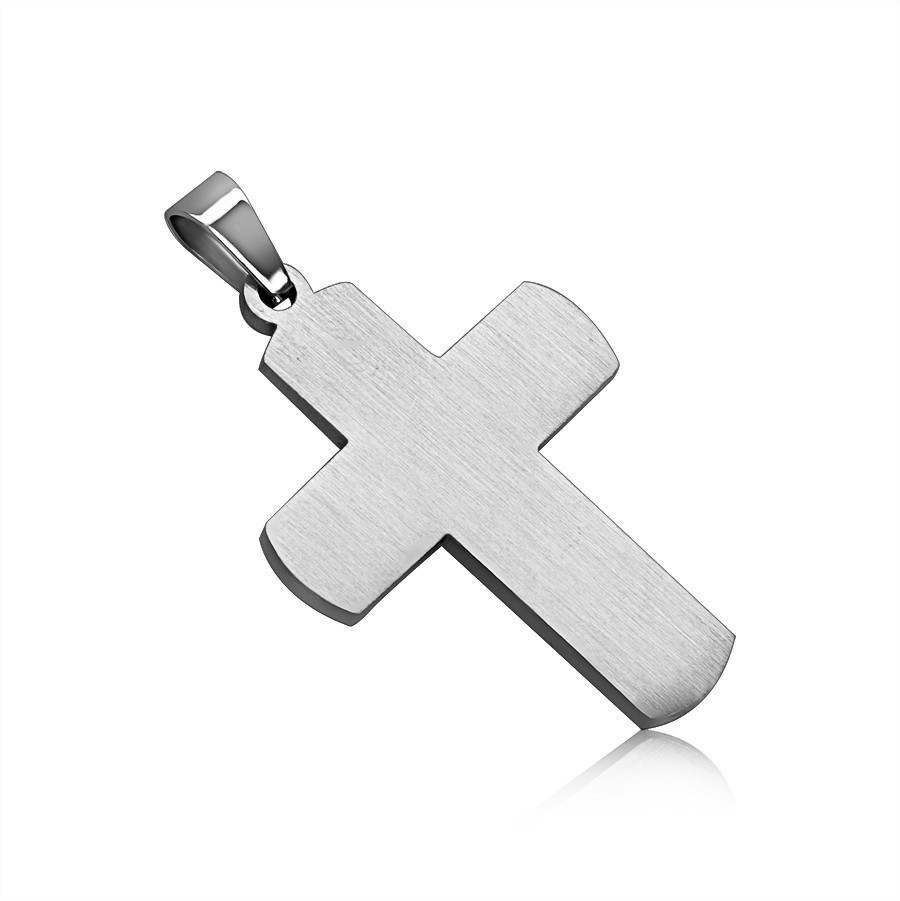 Pandantiv din oţel cu suprafaţă mată, cruce argintie | Okazii.ro