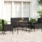 vidaXL Set mobilier relaxare grădină 4 piese cu perne poliratan negru 319506