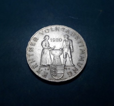 25 Schilling Austria 1960 Karntner Volksabstimmung 1920 silingi argint foto