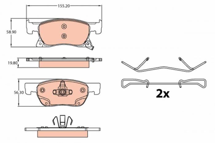 TRW GDB2138 set placute frana,frana disc