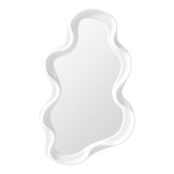 Oglinda de Perete, Decorativa, pentru Baie, Dormitor, Sufragerie, Model Minimalist in Forma de Nor, 41x26 cm, Alb