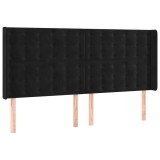 Cumpara ieftin Tablie de pat cu aripioare, negru, 163x16x118/128 cm, catifea