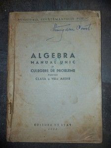 Algebra: Manual unic si culegere de probleme pentru clasa a 8-a medie foto