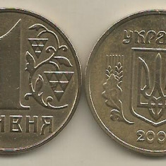 UCRAINA 1 HRIVNA GRIVNA HRYVNIA 2001 [1] XF++ , livrare in cartonas