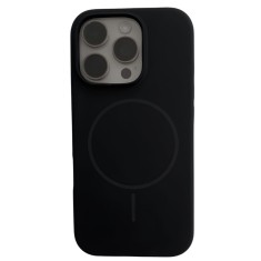 Husa Apple Iphone 16 PRO MAX cu MagSafe - Silicon, interior catifelat, design Minimalist, Negru Elegant foto