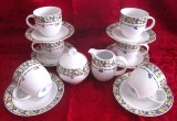 SET PORTELAN GRAF VON HENNEBERG GERMANIA SET CESTI CAFEA CU FARFURII DECOR CU FRUCTE