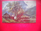HOPCT 12995 - CP PICTURA --CIRCULATA-PEISAJ MONTAN PE MALUL RIULUI -GERMANIA