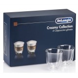 Set 6 pahare cappuccino De&amp;#039;Longhi Creamy Collection, 6x190ml, Sticla termorezistenta, Transparente, Delonghi