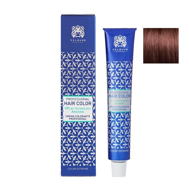 Blond mediu aramiu intens 7.44 - Vopsea de par cu plex si arginina Valquer 60g