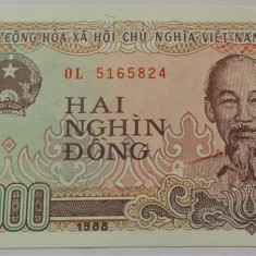 BANCNOTA 2000 DONG - VIETNAM, anul 1988 *cod 811 = UNC